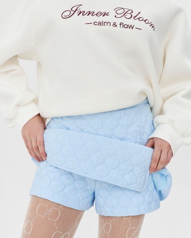 Блакитна спідниця-шорти стьобана FASHIONISTA