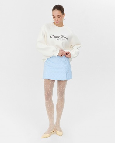 Блакитна спідниця-шорти стьобана FASHIONISTA