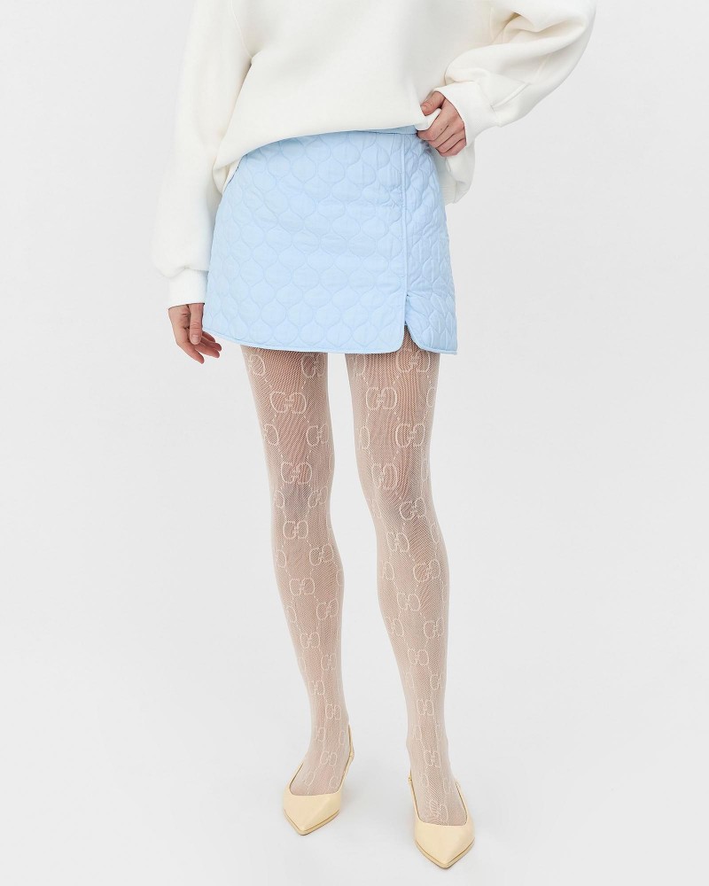 Блакитна спідниця-шорти стьобана FASHIONISTA