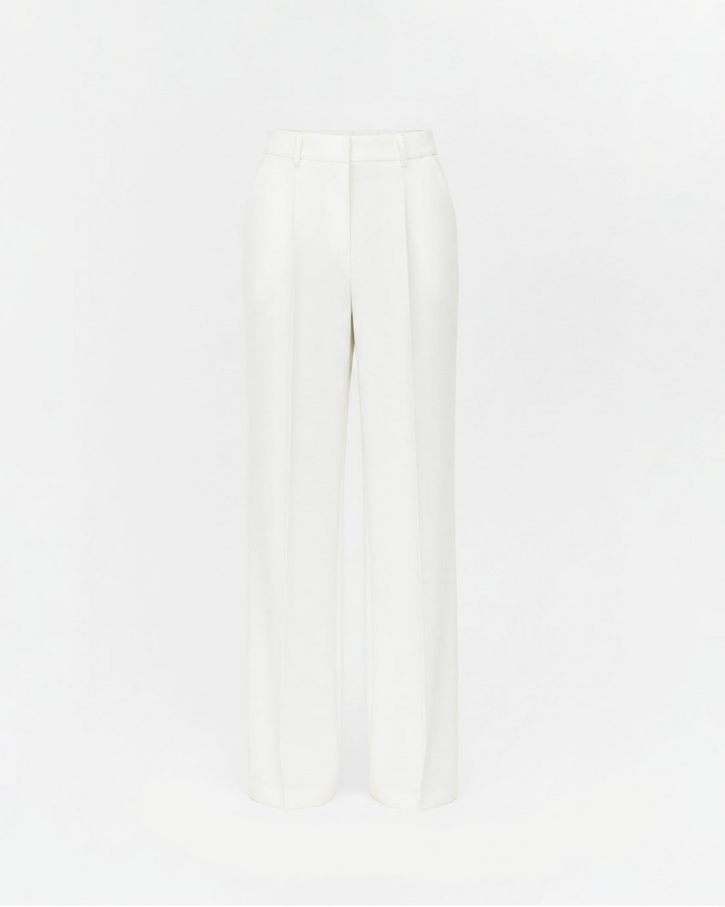 Молочні штани-палацо із запрасованими стрілками FASHIONISTA