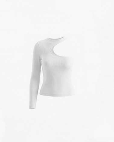 Джемпер з вирізом від FASHIONISTA білий