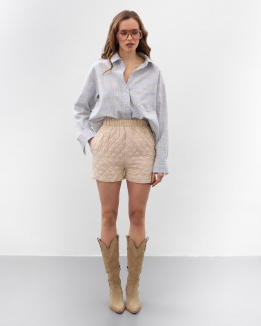 Світло-бежеві стьобані короткі шорти Bubble FASHIONISTA