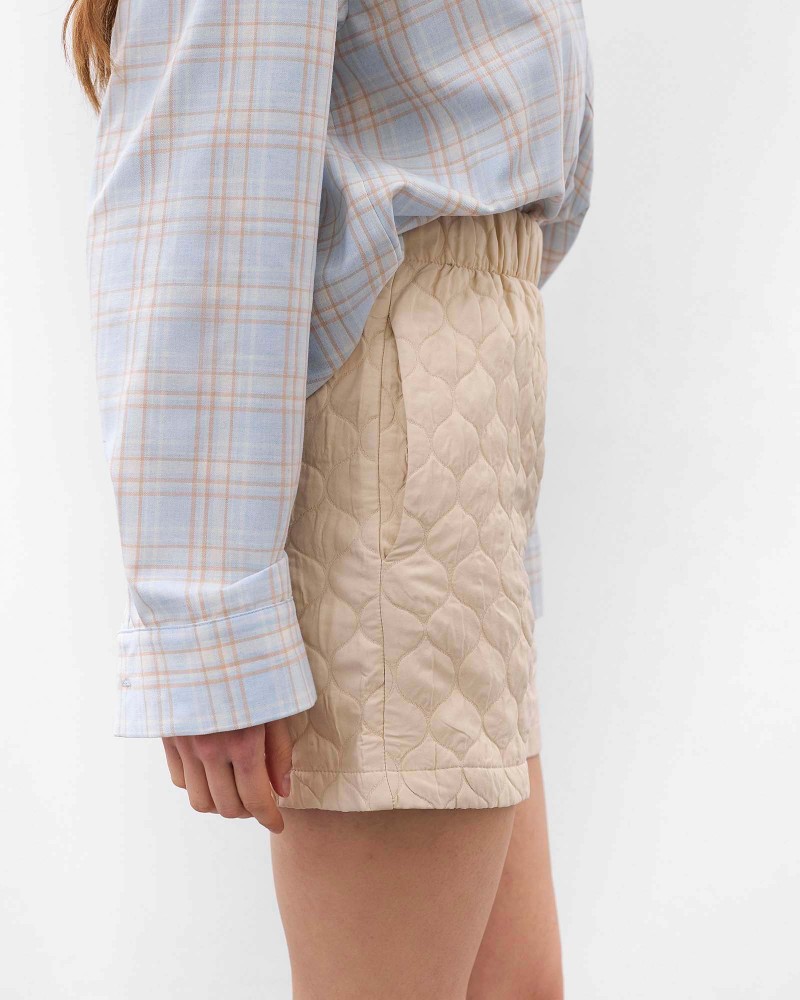 Світло-бежеві стьобані короткі шорти Bubble FASHIONISTA