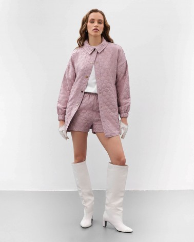 Лілові стьобані короткі шорти Bubble  FASHIONISTA