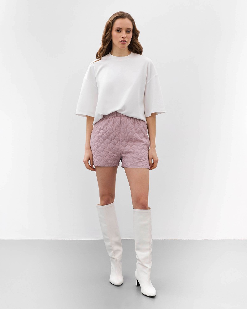 Лілові стьобані короткі шорти Bubble  FASHIONISTA
