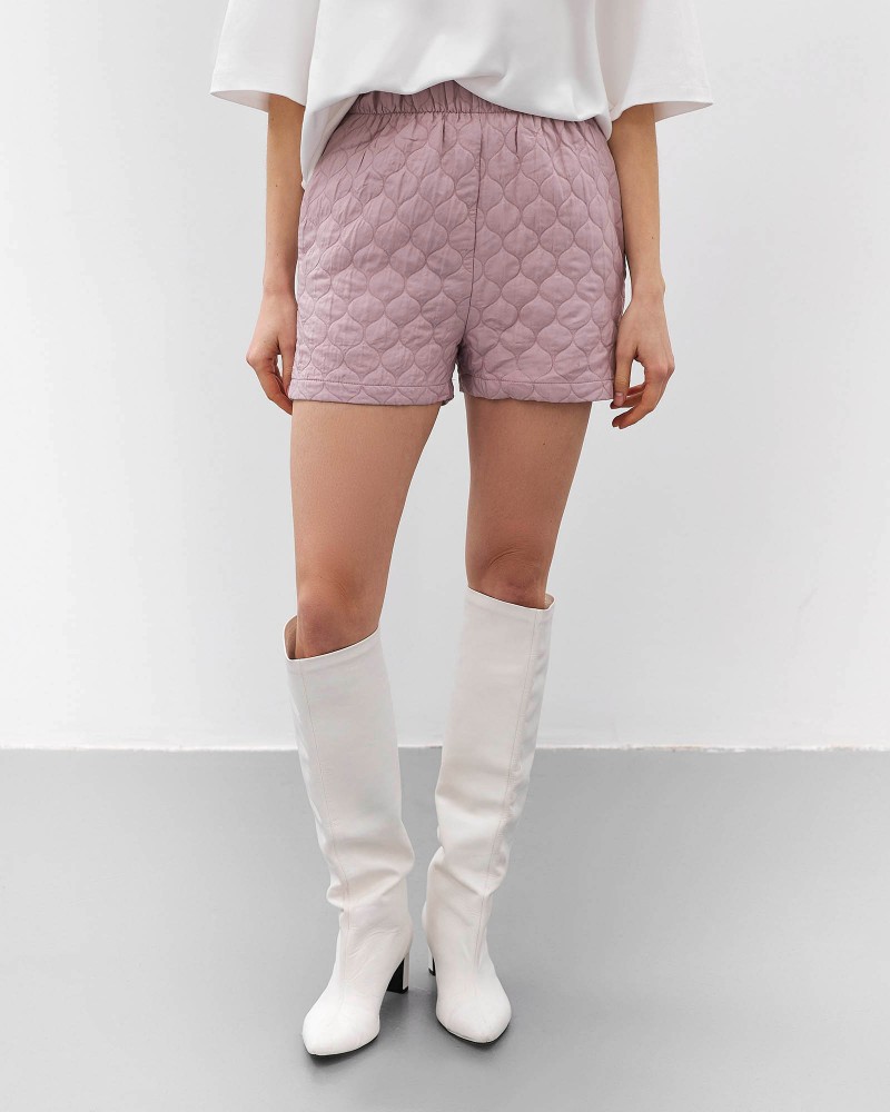 Лілові стьобані короткі шорти Bubble  FASHIONISTA