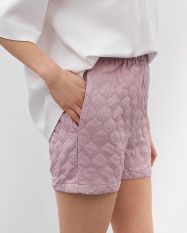 Лілові стьобані короткі шорти Bubble  FASHIONISTA