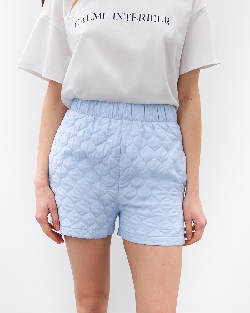 Блакитні стьобані короткі шорти Bubble FASHIONISTA