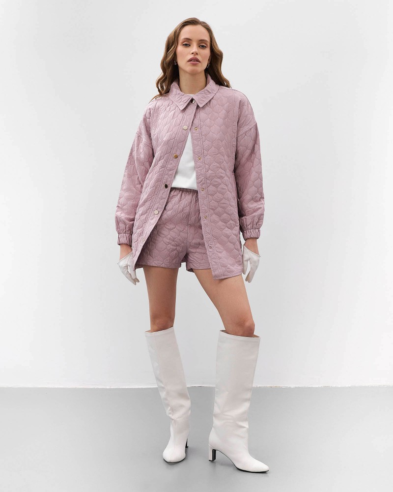 Лілові стьобані короткі шорти Bubble  FASHIONISTA