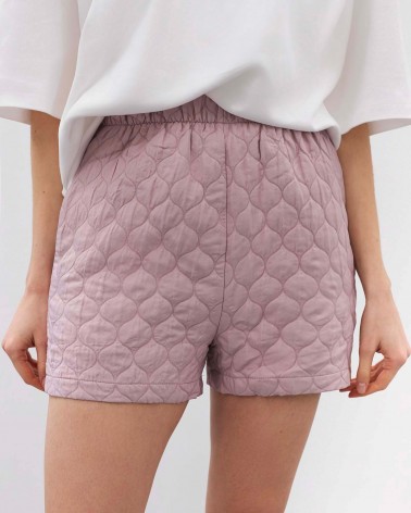 Лілові стьобані короткі шорти Bubble  FASHIONISTA