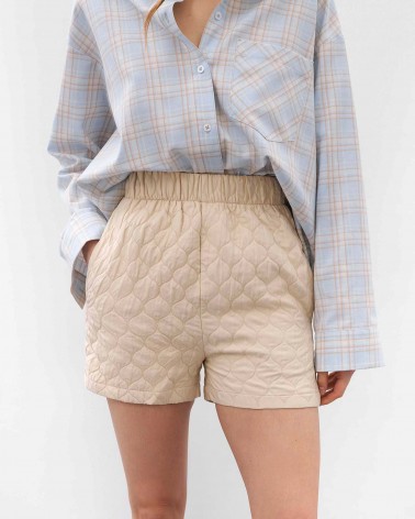 Світло-бежеві стьобані короткі шорти Bubble FASHIONISTA