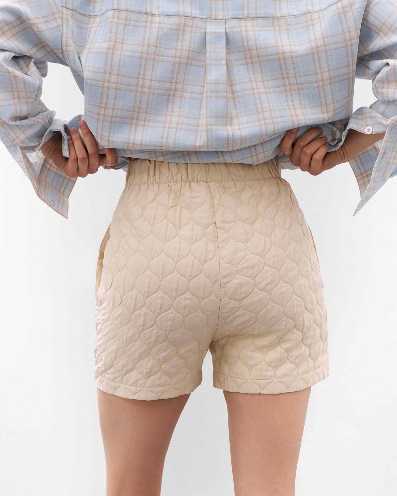 Світло-бежеві стьобані короткі шорти Bubble FASHIONISTA