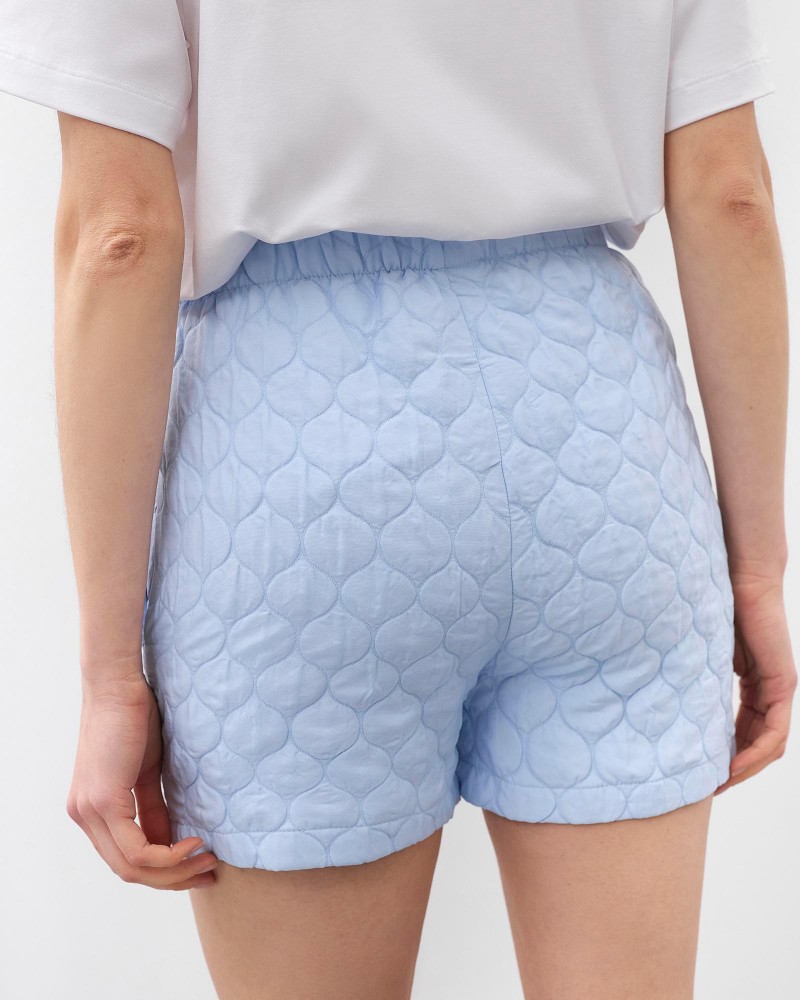 Блакитні стьобані короткі шорти Bubble FASHIONISTA