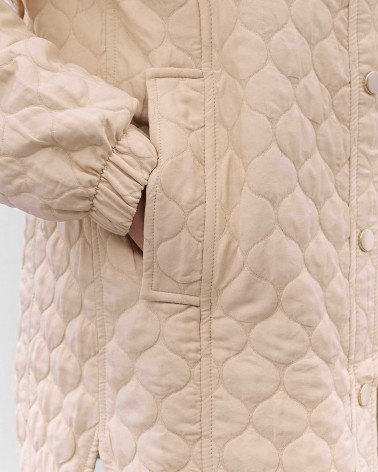 Світло-бежева стьобана сорочка Bubble з поясом FASHIONISTA