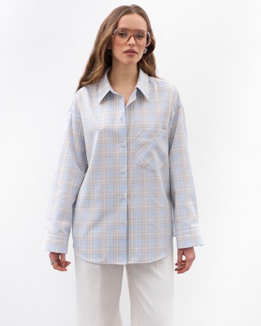 Блакитна картата сорочка FASHIONISTA