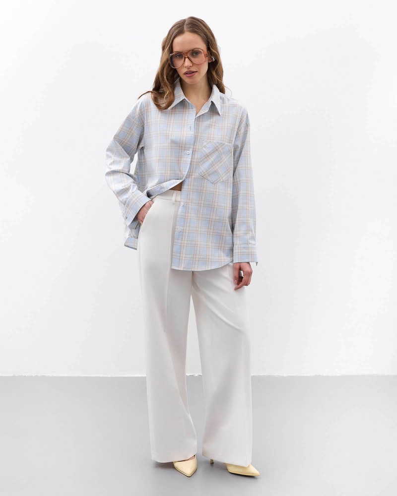 Блакитна картата сорочка FASHIONISTA