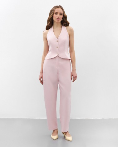 Рожеві штани Eclat о-силуету Regular FASHIONISTA