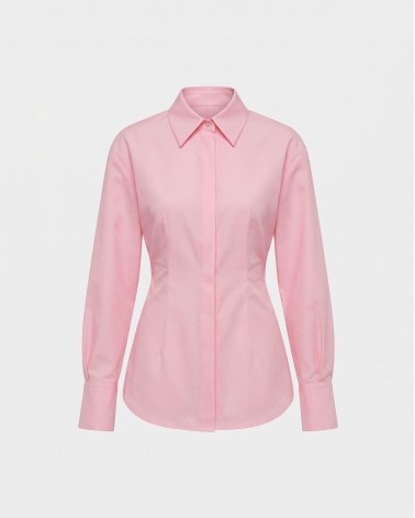 Рожева сорочка приталена з зав'язкою FASHIONISTA