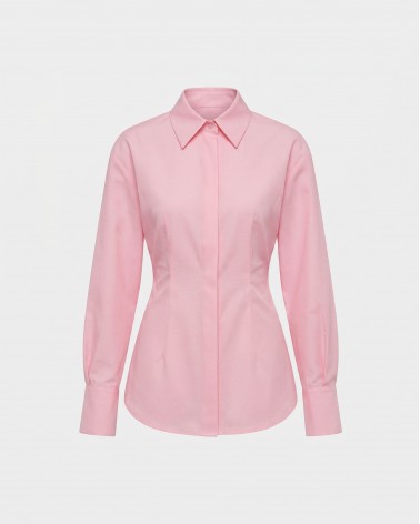 Рожева сорочка приталена з зав'язкою FASHIONISTA