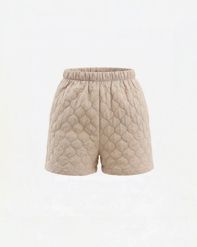 Світло-бежеві стьобані короткі шорти Bubble FASHIONISTA