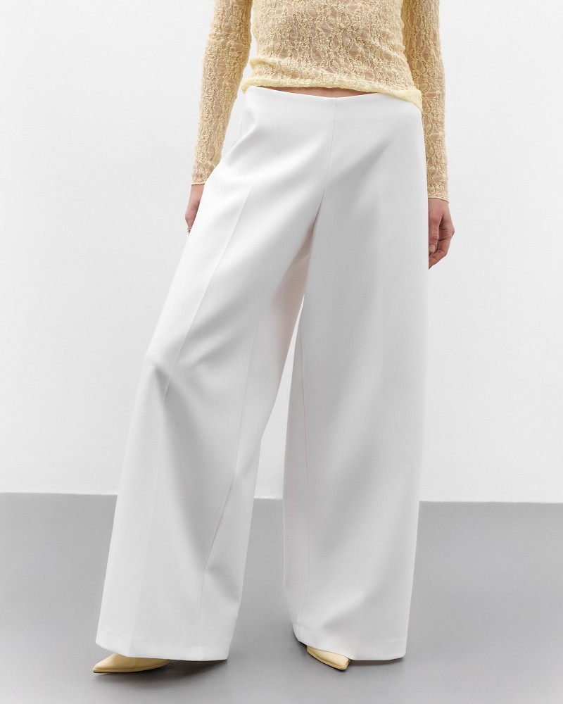Молочні штани Wide Leg з низькою посадкою FASHIONISTA