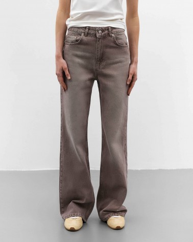 Світло-коричневі джинси Straight з вивареним ефектом FASHIONISTA