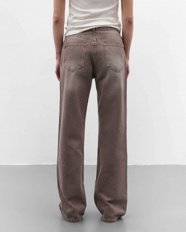 Світло-коричневі джинси Straight з вивареним ефектом FASHIONISTA