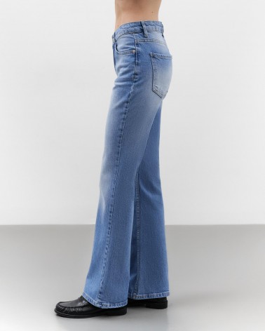 Світло-блакитні джинси Flared з низькою посадкою FASHIONISTA