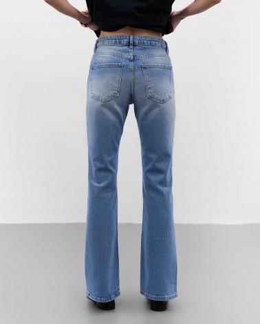 Світло-блакитні джинси Flared з низькою посадкою FASHIONISTA