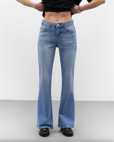 Світло-блакитні джинси Flared з низькою посадкою FASHIONISTA