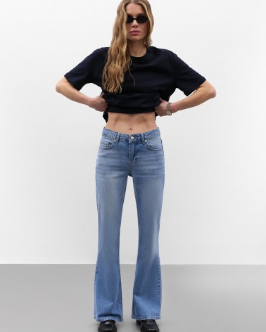 Світло-блакитні джинси Flared з низькою посадкою FASHIONISTA