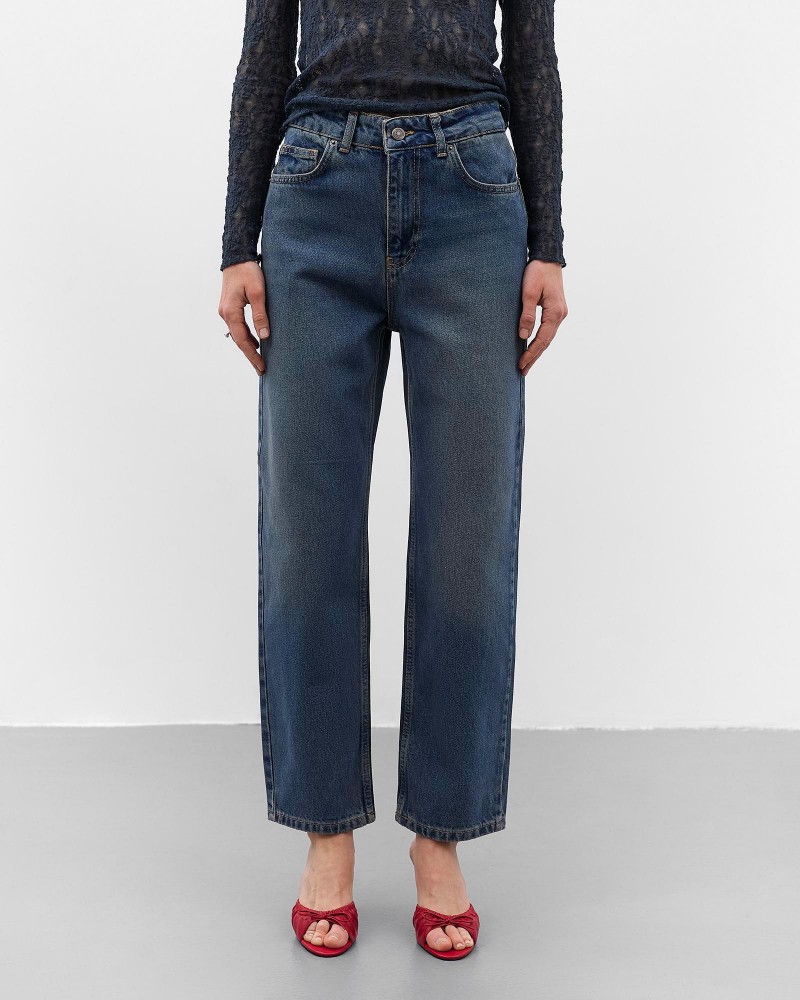 Темно-сині джинси Baggy з вивареним ефектом FASHIONISTA