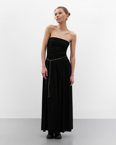 Чорна максісукня з драпіруванням
 FASHIONSTA