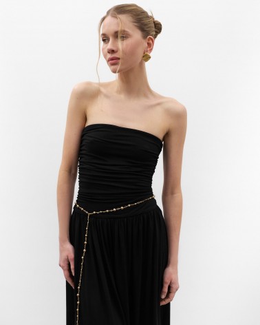 Чорна максісукня з драпіруванням
 FASHIONSTA