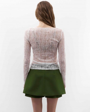 Білий мереживний лонгслівFASHIONISTA