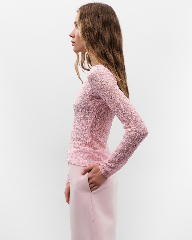 Рожевий мереживний лонгслівFASHIONISTA Рожевий мереживний лонгслівFASHIONISTA