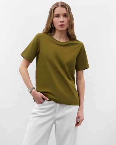 Оливкова базова футболка FASHIONISTA