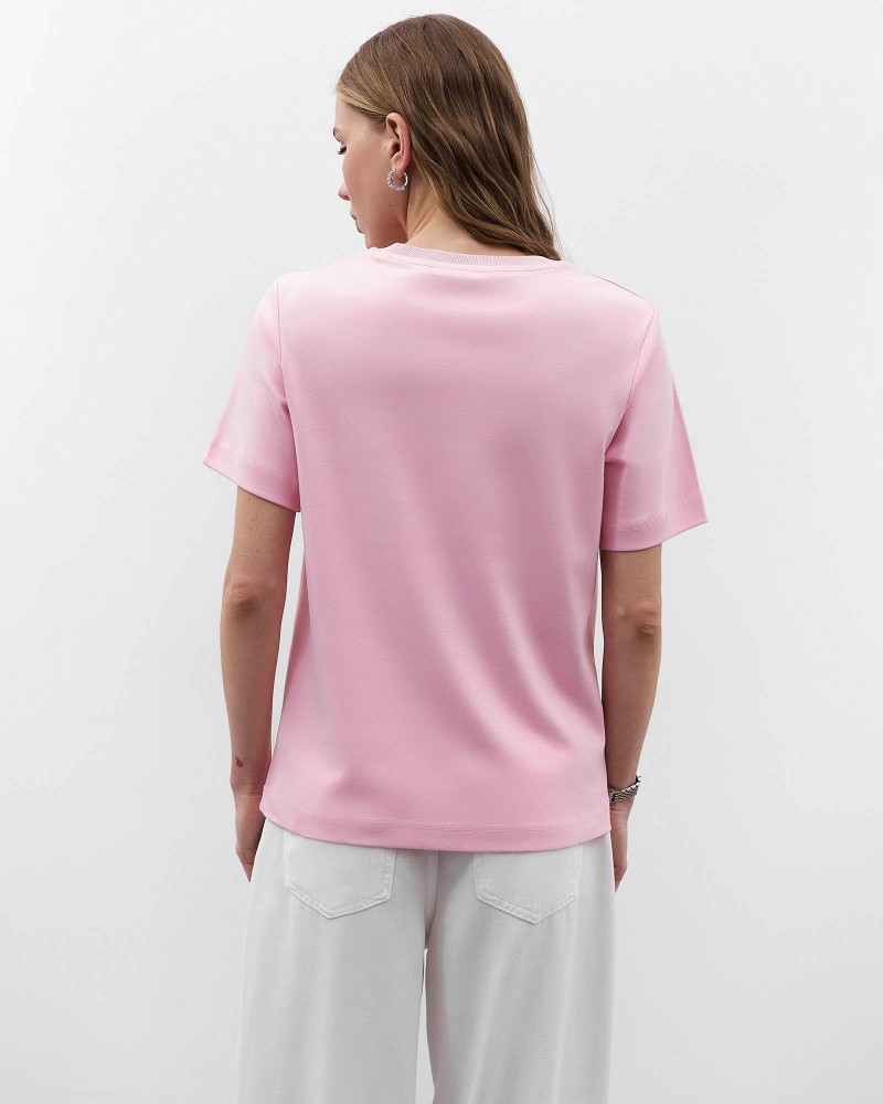 Рожева базова футболка FASHIONISTA