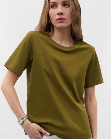 Оливкова базова футболка FASHIONISTA