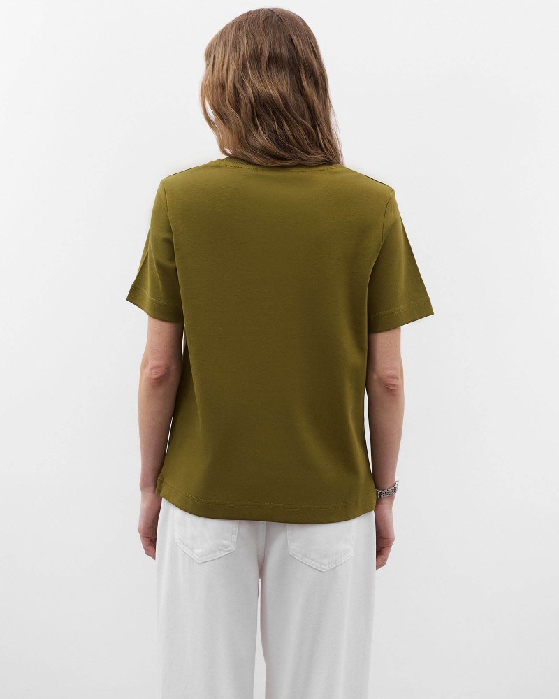 Оливкова базова футболка FASHIONISTA