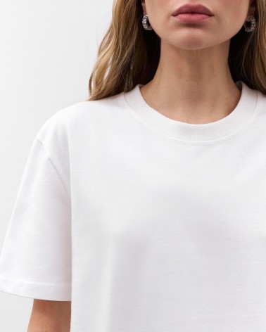 Молочна футболка вільного крою FASHIONISTA