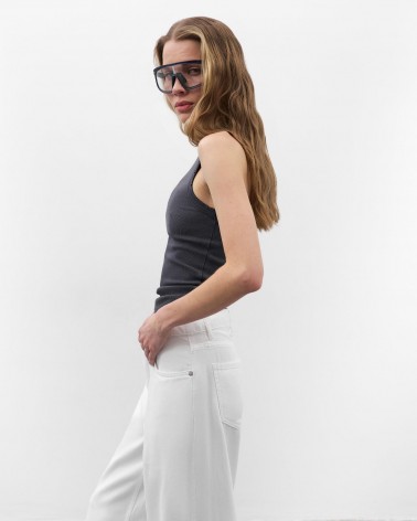 Темно-сіра майка з вирізом halter FASHIONISTA