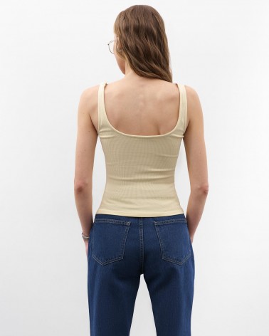 Кремовий топ з прямокутним вирізом FASHIONISTA