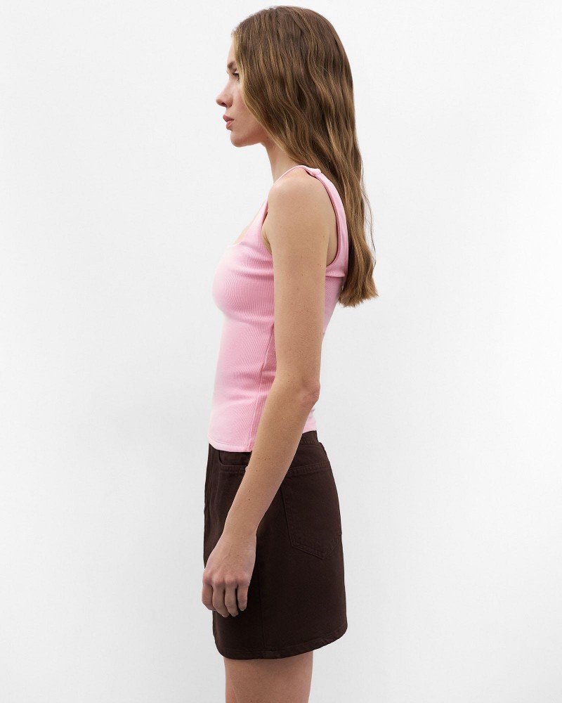 Рожевий топ з прямокутним вирізом FASHIONISTA