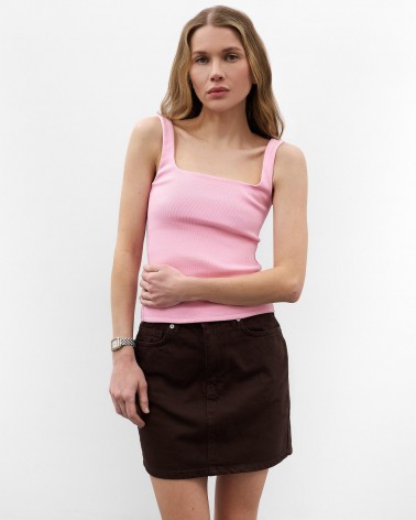 Рожевий топ з прямокутним вирізом FASHIONISTA