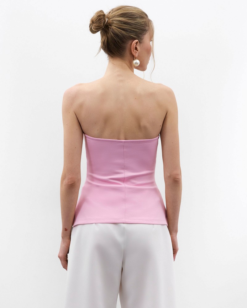 Рожевий силуетний топ-бандо FASHIONISTA Рожевий силуетний топ-бандо FASHIONISTA