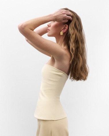 Кремовий силуетний топ-бандо FASHIONISTA