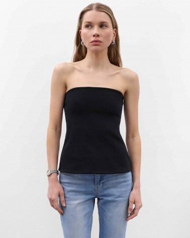 Чорний силуетний топ-бандо FASHIONISTA