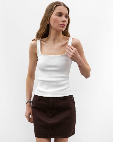 Білий топ з прямокутним вирізом FASHIONISTA