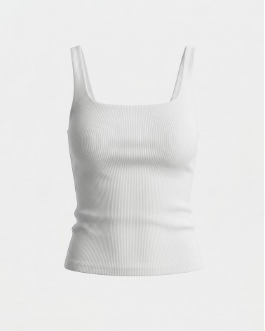 Білий топ з прямокутним вирізом FASHIONISTA